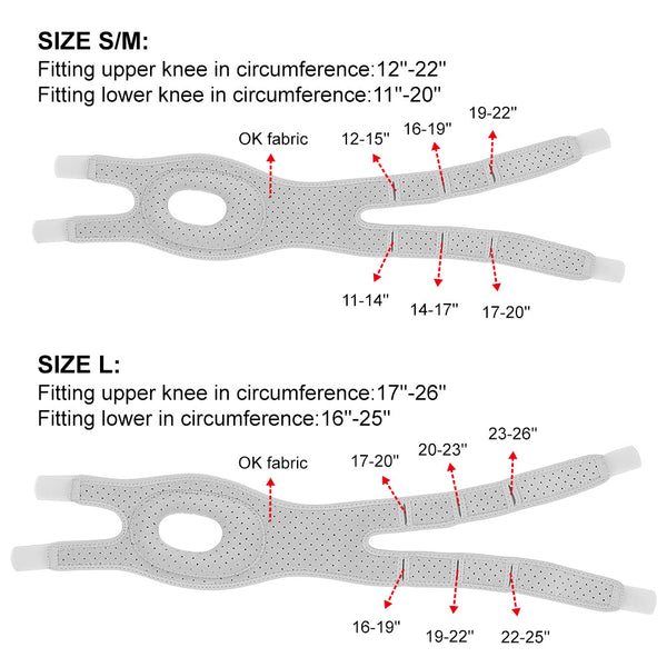 Fivali Patella Knee Brace-KBF064-01-Grey-Size