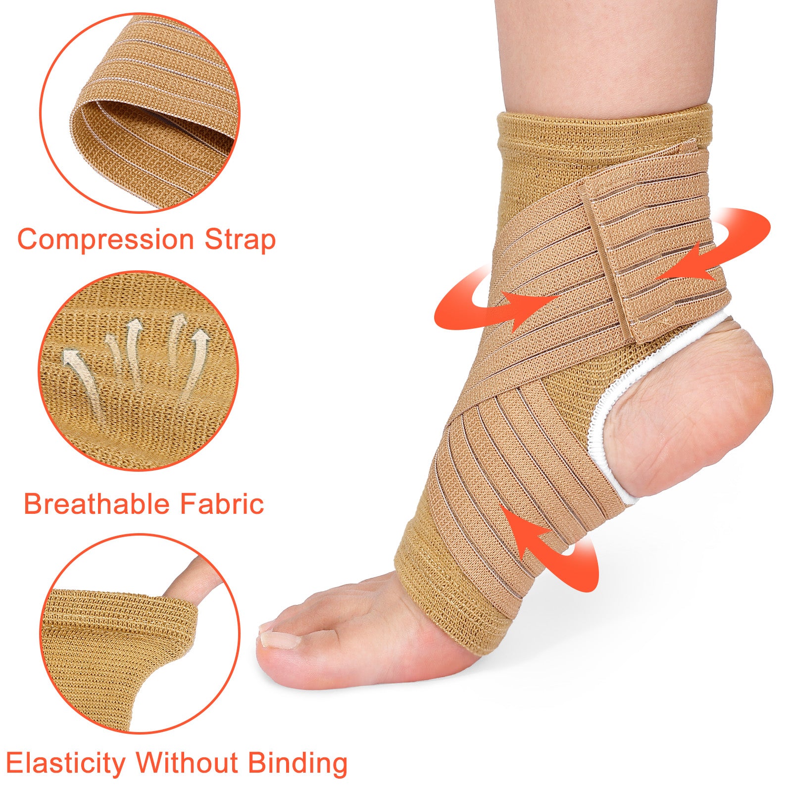 Fivali Ankle Compression Wrap for Sports-ABF013-02-Beige-01