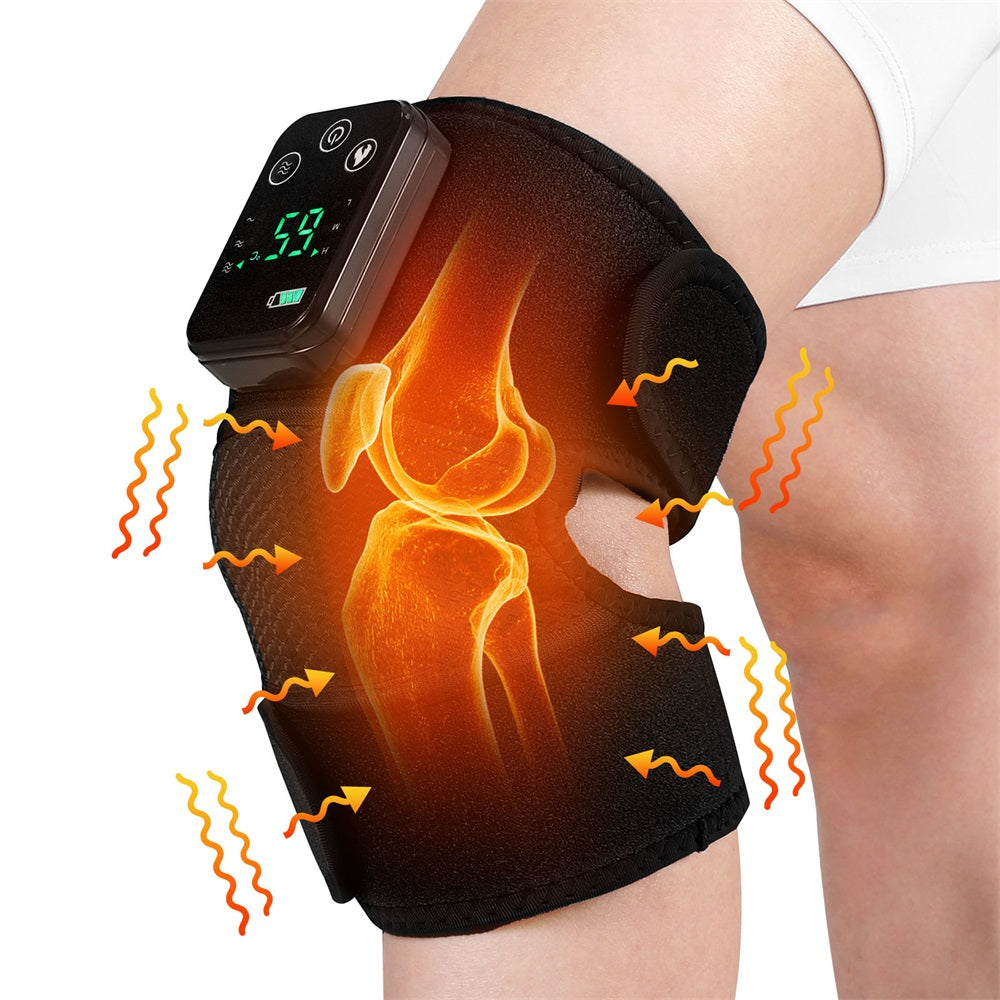 Fivali Knee Brace with Heating Massage-KBF072-01-Black