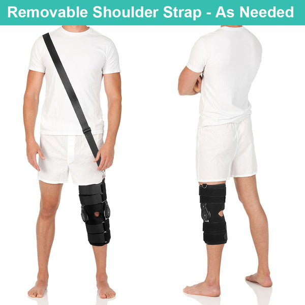 Fivali Hinged Knee Brace-KBF062-01-Black-Back