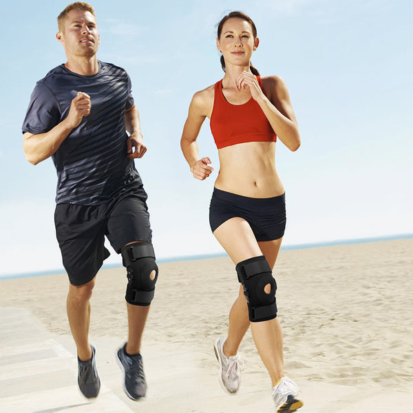 Fivali Adjustable Hinged Knee Brace-KBF008-Black-01-Run