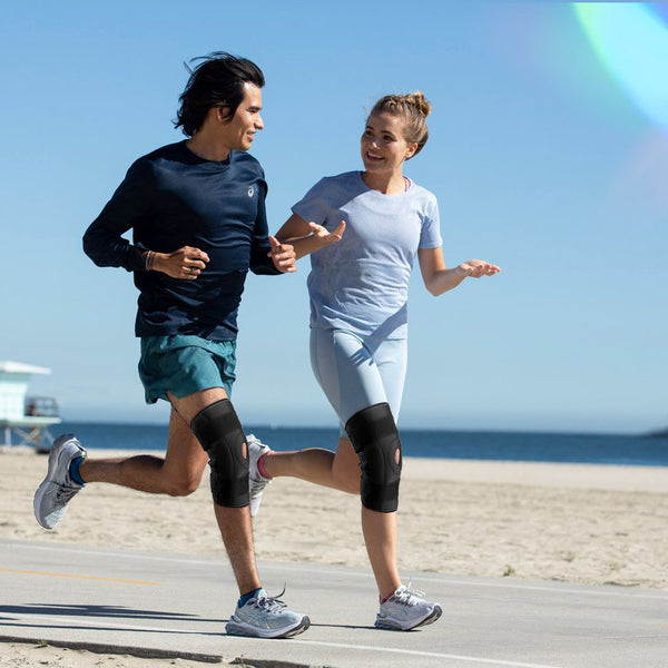 Fivali Hinged Knee Brace-KBF043-01-Black-Running