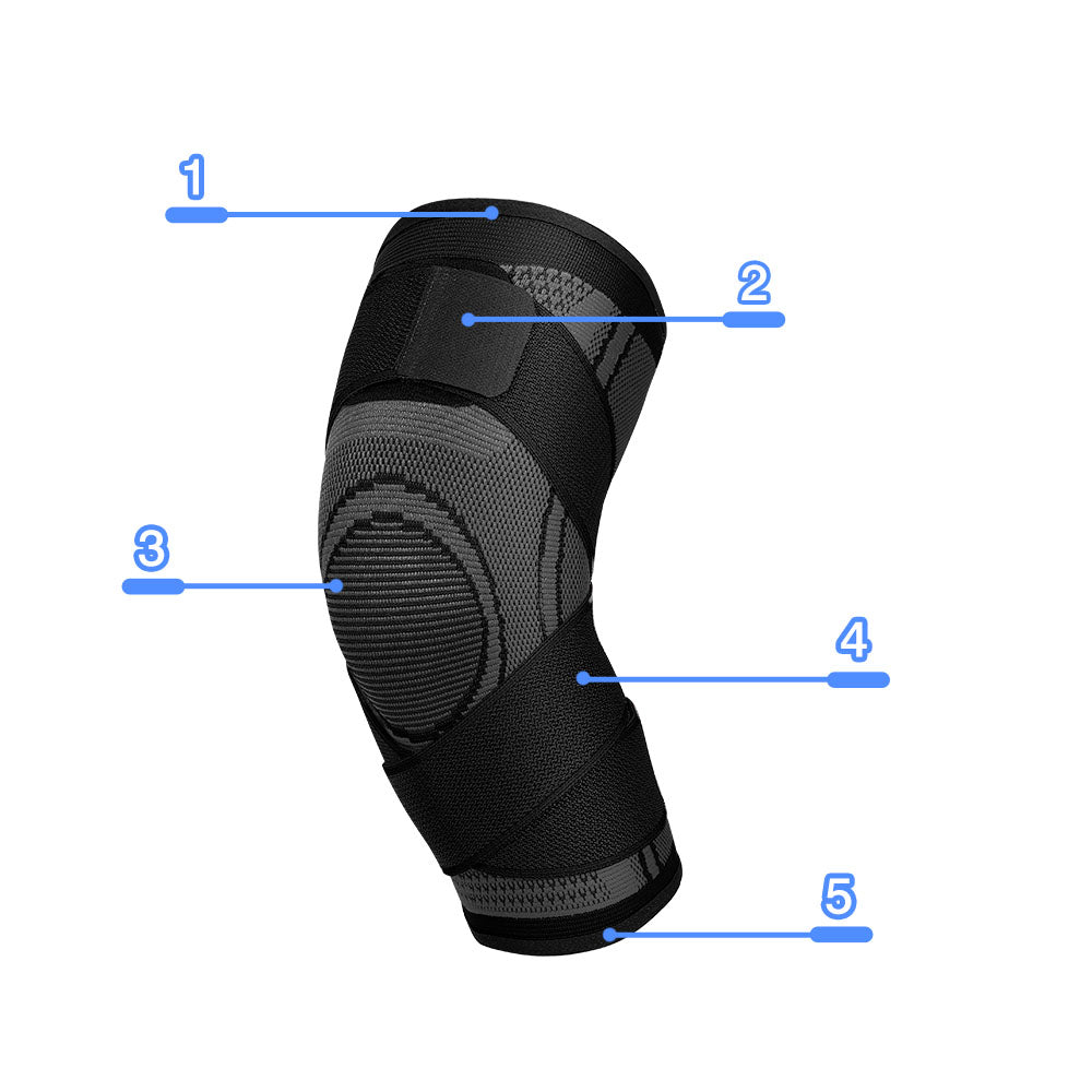 Fivali Adjustable Compression Knee Sleeves-A