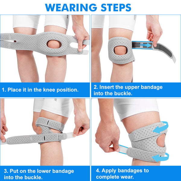 Fivali Patella Knee Brace-KBF064-01-Grey-Wear