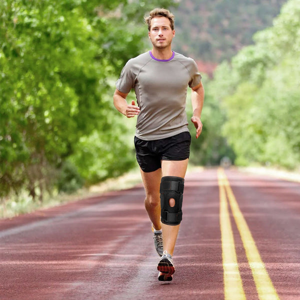 Fivali Hinged Knee Brace-KBF049-01-Orange-Running