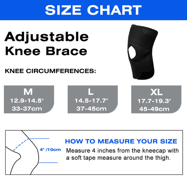 Fivali Adjustable Knee Wraps-KBF018-Write-SIZE