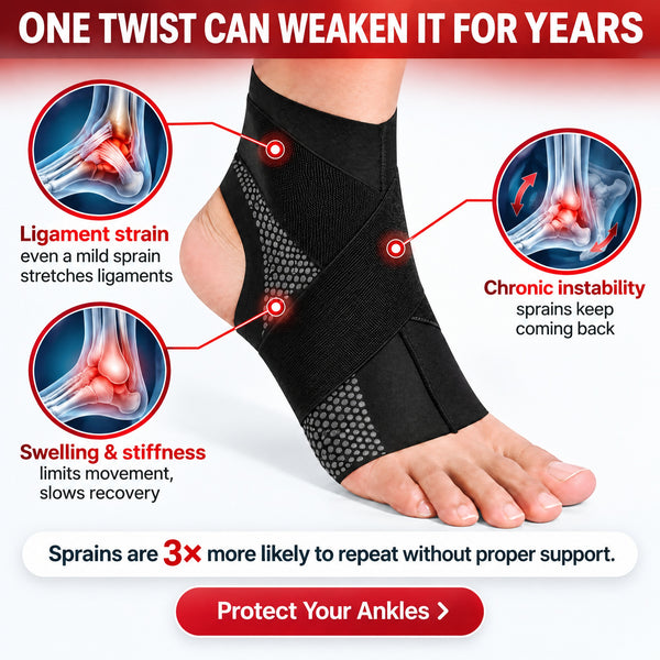 Fivali Adjustable Ankle Compression Sleeve Ankle Wrap 2 Pack FAR04