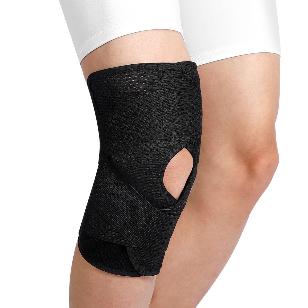 Fivali Adjustable Knee Wraps for Pain Squats Open Patella Design - 2 Pack