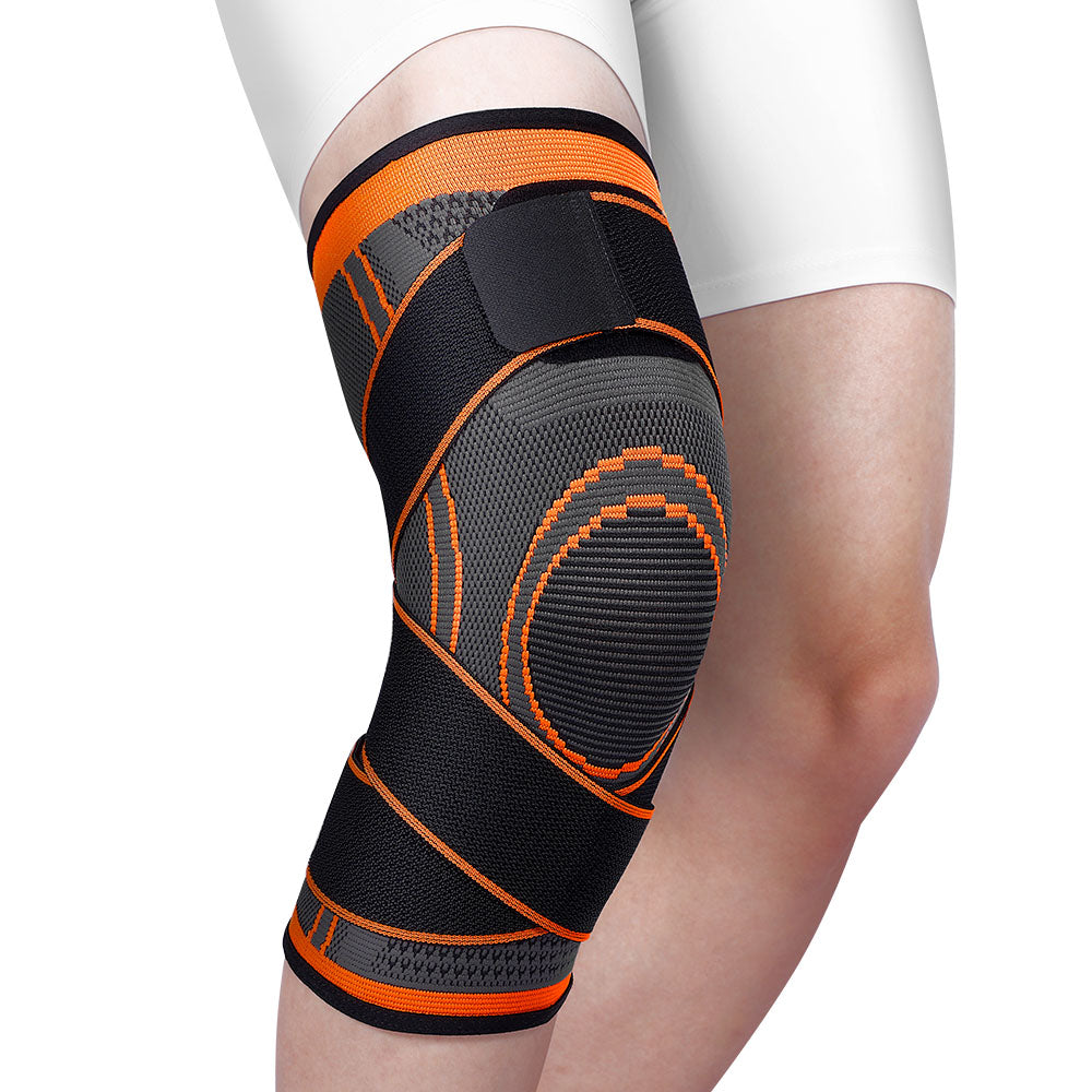 Fivali Adjustable Compression Knee Sleeves-KBF001-Orange-01