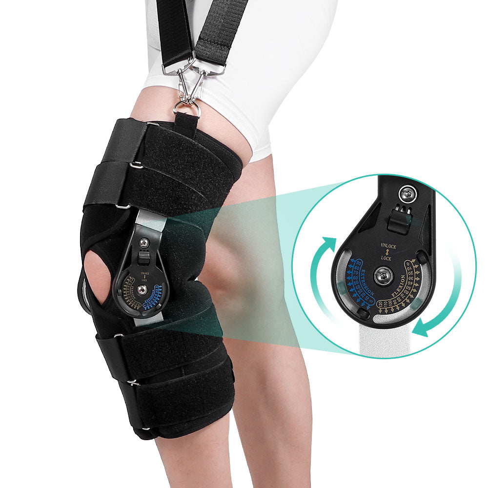 Patellar Protection Hinged Knee Brace with Side Locking Dials for Patella Protection - Fivali