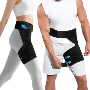 Fivali Thigh Compression Sleeve with Fixed Straps Sciatica Thigh Injury Pain Relief Stabilizer for Men and Women