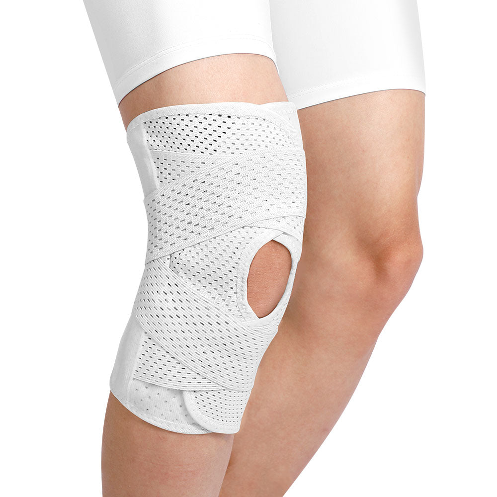 Fivali Adjustable Knee Wraps for Pain Squats Open Patella Design - 2 Pack
