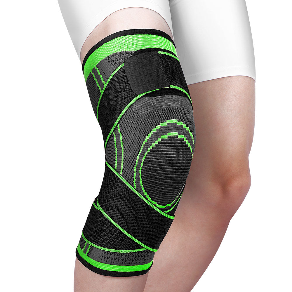 Fivali Adjustable Compression Knee Sleeves-KBF001-Green-01