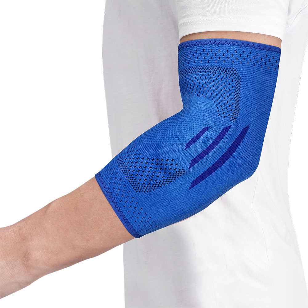 Fivali Knitted Compression Elbow Support Braces-EBF042-01-Blue