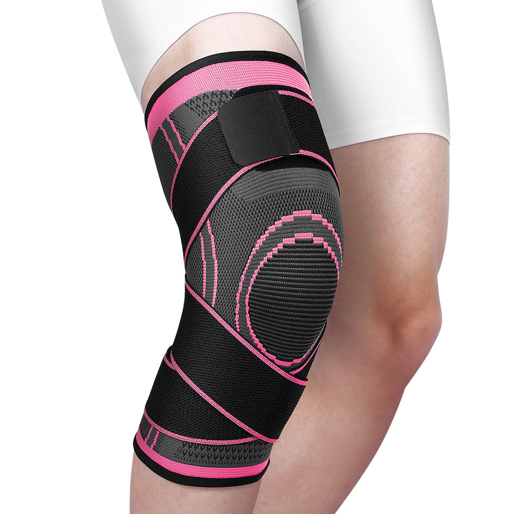 Fivali Adjustable Compression Knee Sleeves-KBF001-Pink-01