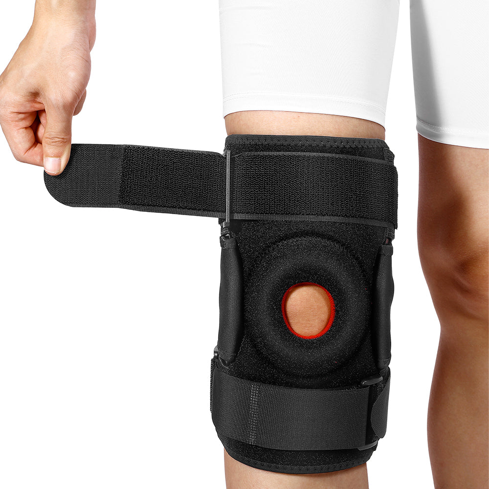Fivali Hinge Knee Brace for Pain-KBF009-Black-01-Strap