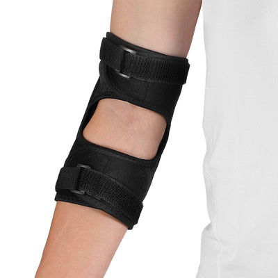Fivali Elbow Pads with Compression Straps-EBF060-01-Black-XS
