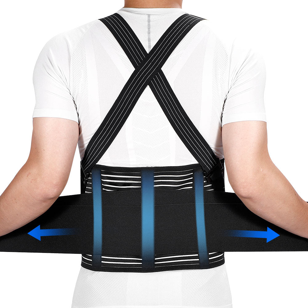 Fivali Back Belt with Detachable Shoulder Straps-BBF036-01-Black-S