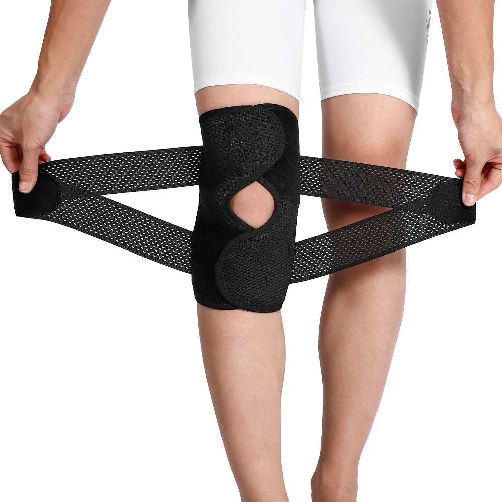 Fivali Adjustable Knee Wraps for Pain Squats Open Patella Design - 2 Pack