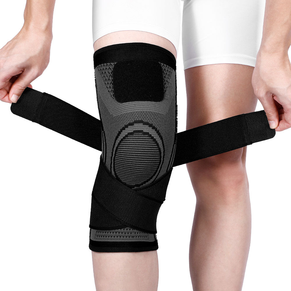 Fivali Adjustable Compression Knee Sleeves-KBF001-Black-01-S