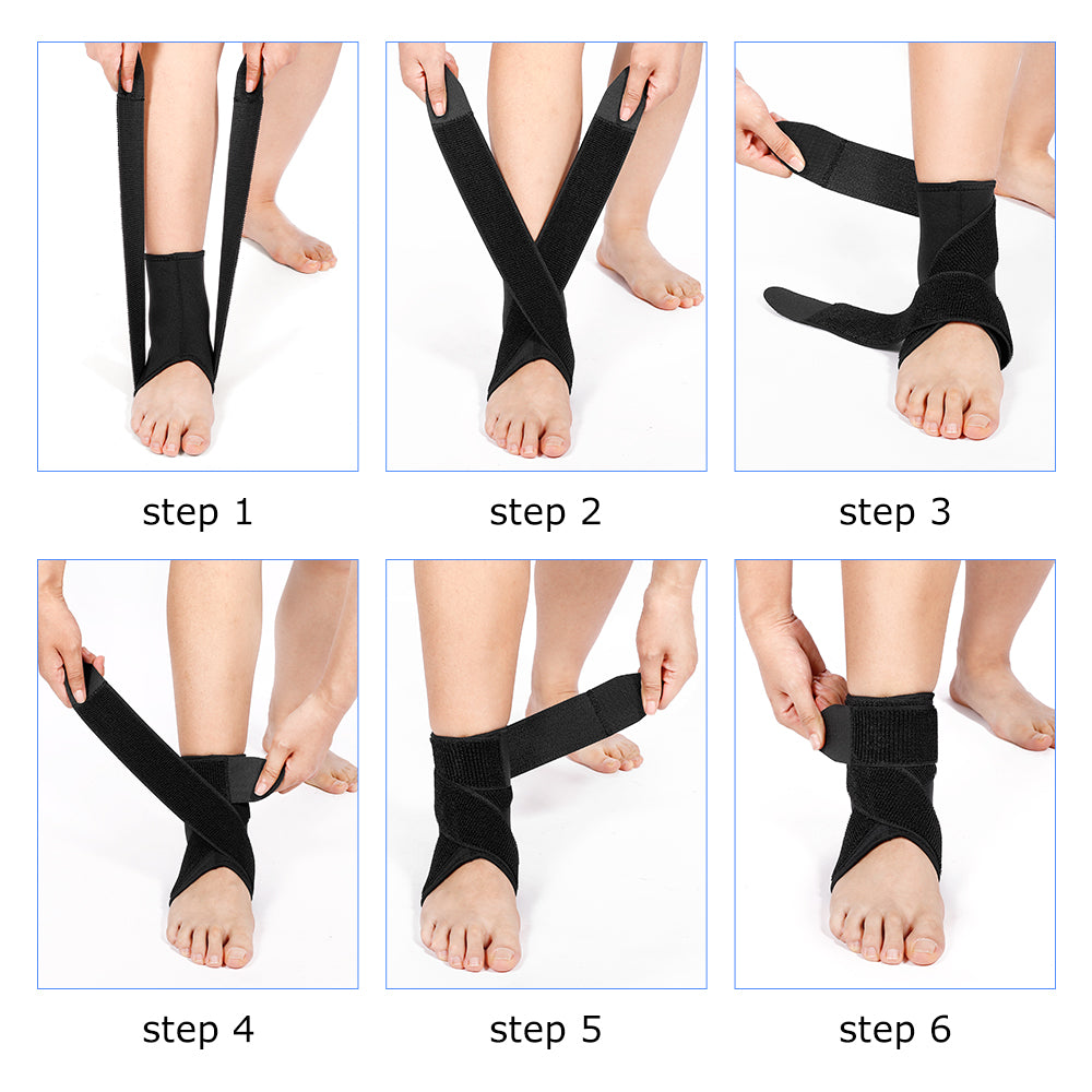 Ankle Compression Wrap for Sprain Prevention with Adjustable Straps - 2 Pack