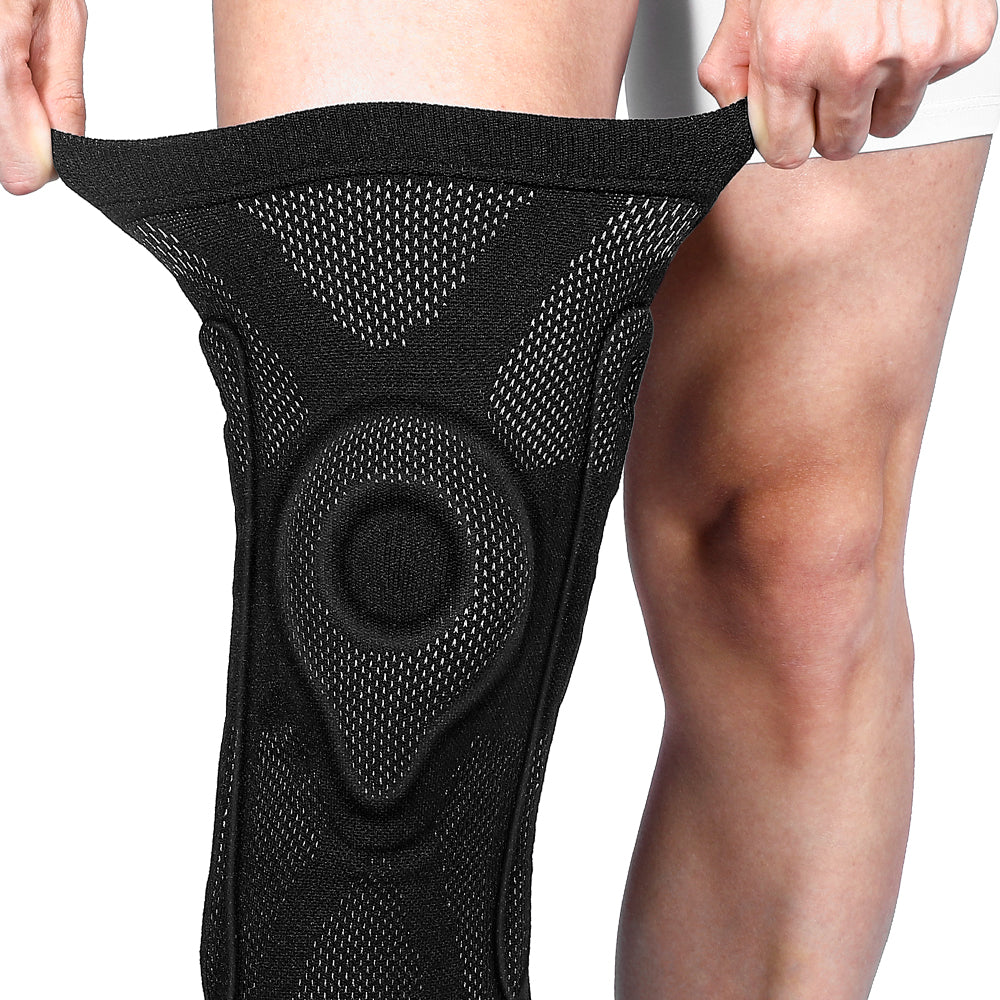 Fivali Compression Football Knee Sleeves-KBF023-11-Black-01