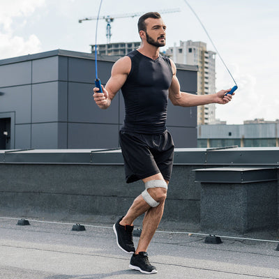 Fivali Knee Brace for Running-KBF063-01-Grey-Jump