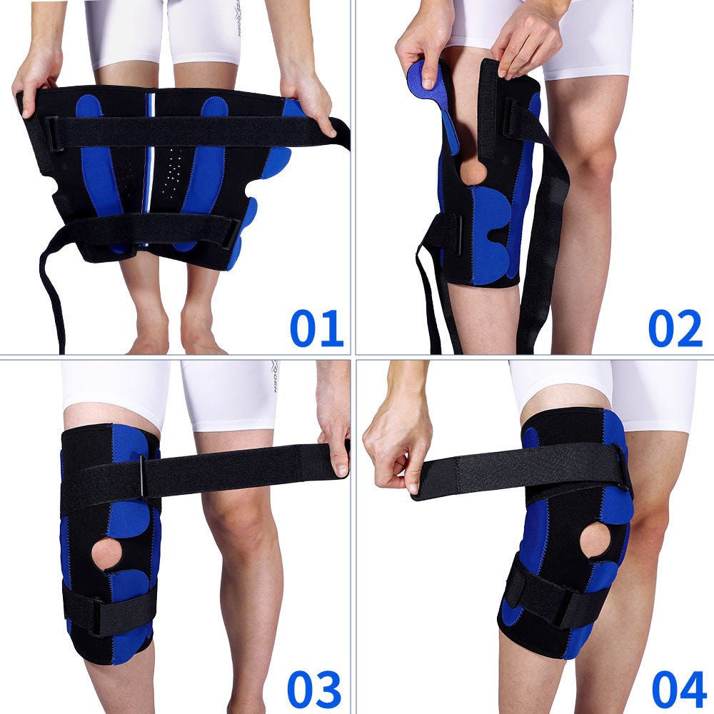 Fivali Neoprene Hinge Knee Brace for Pain Adjustable Open Patella Support - 1 Pack