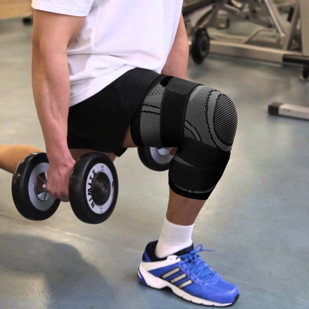 Fivali Adjustable Compression Knee Sleeves Gym-KBF001-Black-01