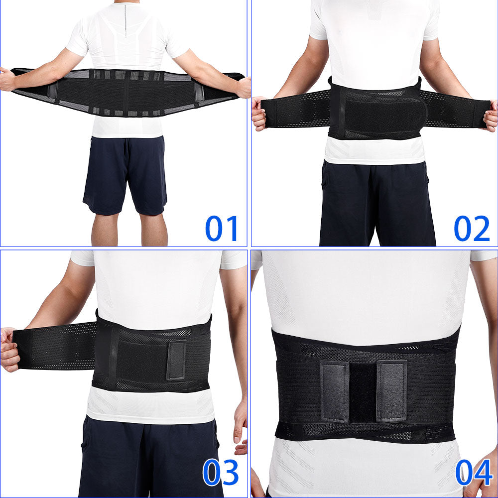 Lower Back Support Belt with Removable PVC Support Strips - Fivali