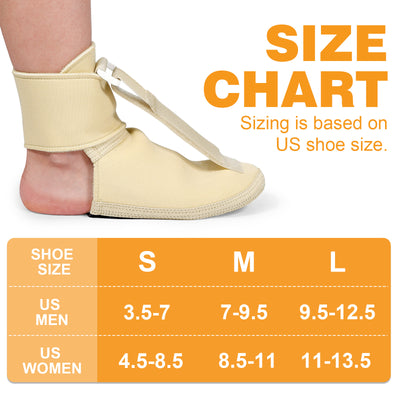 Fivali Foot Support Brace for Drop Foot-ABF069-02-Beige-Size