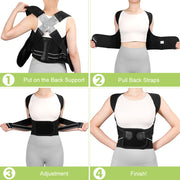 Fivali Full Back Brace for Back Straighten and Posture Correction-BBF065-01-Black-Wear