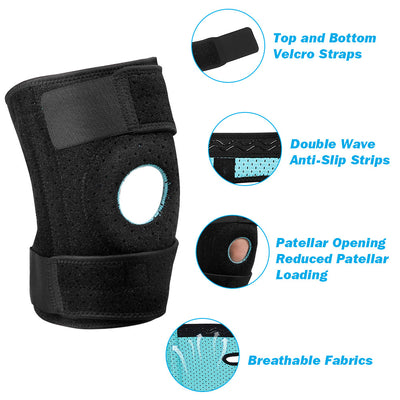 Fivali Hinged Knee Brace-KBF043-01-Black-L