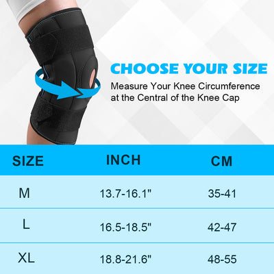Fivali Hinged Knee Brace-KBF043-01-Black-SIZE